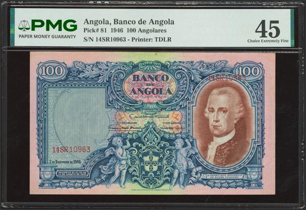 89 - ANGOLA. 100 Angolares. 2 December 1946. Banco de Angola. (Pick: 81). PMG45 - 1.350€