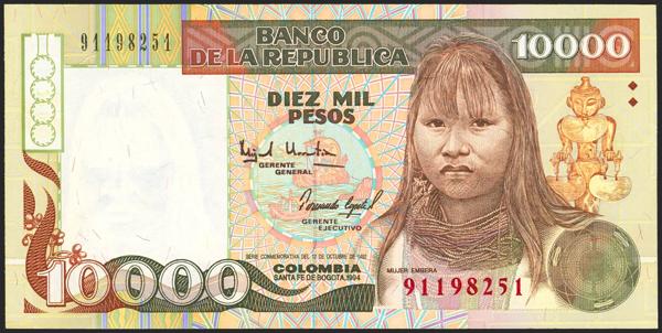 3278 - COLOMBIA. 10000 Pesos. 1994. Banco de la Republica. (Pick: 437A). Uncirculated. - 75€