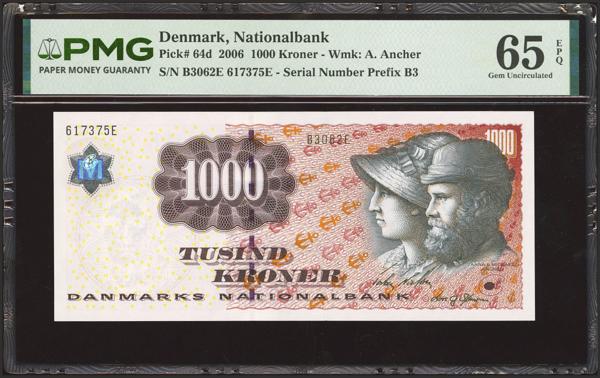 3393 - DENMARK. 1000 Kroner. 2008. National Bank. (Pick: 64d). PMG65EPQ. - 175€