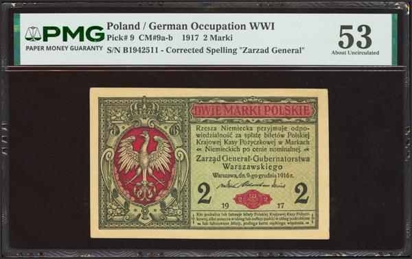 4008 - POLAND. 2 Marki. 1917. German Occupation WWI. (Pick: 9). PMG53. - 150€