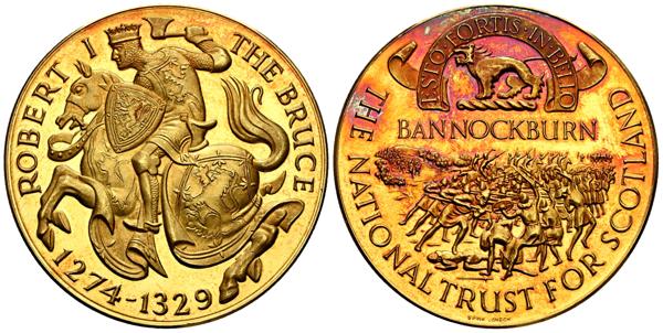 2012 - ESCOCIA. Medalla conmemorativa de la Batalla de Bannockburn bajo el reinado de Robert I "the Bruce". PROOF. Serie numerada: 37. (Au. 115,64g/57mm). - 10.000€