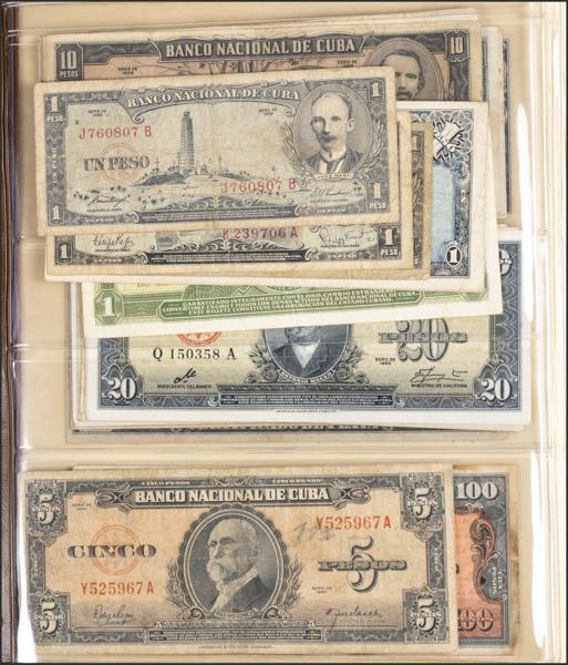 7452 - VERY INTERESTING collection of Cuba banknotes from the 20th and 21st centuries, various issues and different qualities, and also including a set interest set of bonds. ESSENTIAL EXAM. - 150€