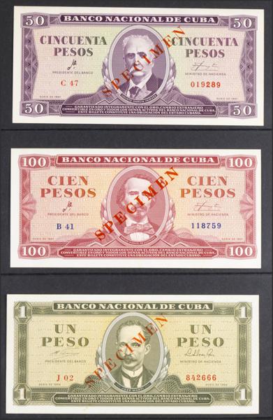 7453 - VERY INTERESTING collection of 60 banknotes from Cuba of various issues, most of them nice qualities and all of them SPECIMEN. Very rare set. ESSENTIAL EXAM. - 375€