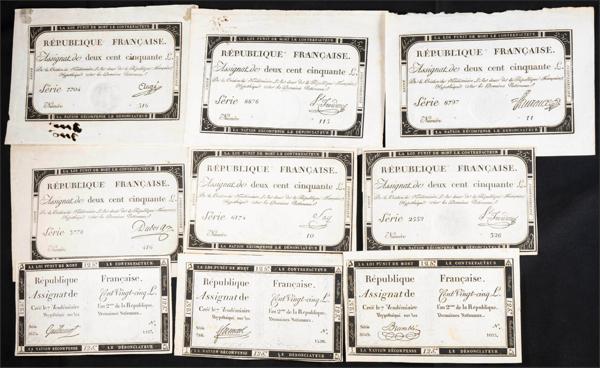 7822 - Spectacular collection of assignat banknotes from France of various issues, different qualities (some of them rare). AN OPPORTUNITY TO ACQUIRE A LARGE COLLECTION, BOTH FOR COLLECTORS AND FOR INDIVIDUAL RESALE. ESSENTIAL EXAM. - 500€